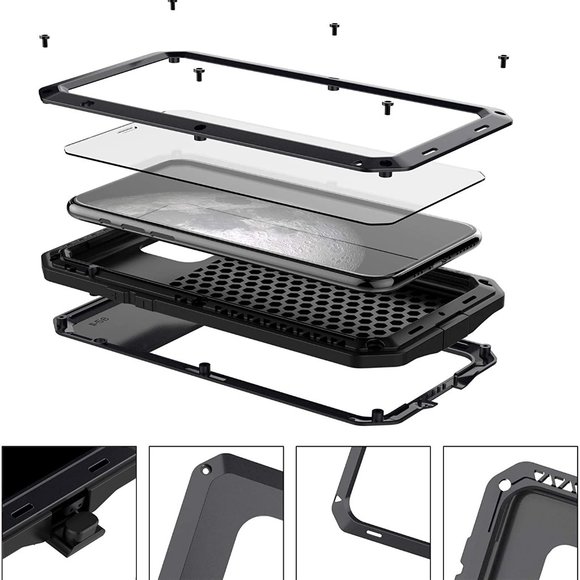 Shockproof Metal Case for iPhone 11 PRO MAX Gorilla Heavy Duty 360 Cover Gold - Picture 5 of 12